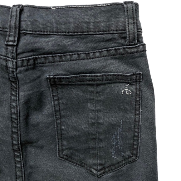 Rag & Bone Jean 10 Inch Capri Size 26 Raw Hem Distressed Denim Gray Grey - Picture 10 of 14